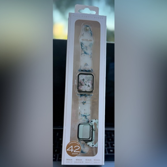 Apple Watch with Blue Floral Band - Picture 1 of 5